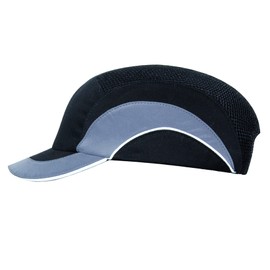 JSP HardcapA1+ Premium Baseball Style EN 812 Bump Cap with 5cm Short Peak Black/Grey (ABS000-005-000)