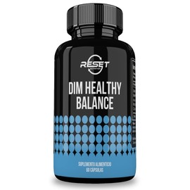 DIM Healthy Balance - DIM Suplemento con 60 capsulas | Diindolilmetano - Hecho en USA | Con Brócoli, D-glucarato de calcio y Pimienta Negra | Suplementos Alimenticios Libres de GMO | RESET NUTRITION