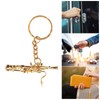 Mini Bassoon Shape Key Chain Adorable Brass Key Ring Pendant