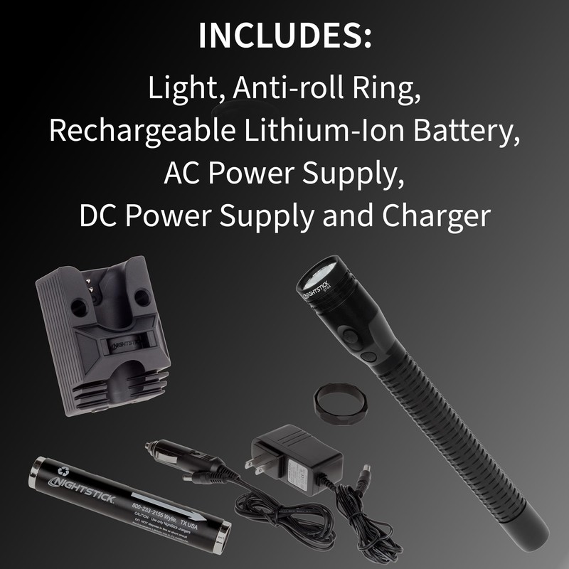 Nightstick NSR-9744XL Metal Rechargeable Full-Size LED Dual-Light Flashlight