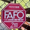 FAFO Security Sign and FENCE BRACKET - Color: HOA Friendly