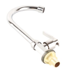 Faucet Tap, G1/2in Thread Kitchen Chrome Plating Zinc Alloy Faucet Single Cold Vertical Faucet Tap for Home Use, Touch on Kitchen Sink Faucets