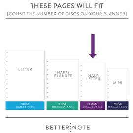 BetterNote Dividers for Disc Notebook, Monthly Discbound Index Tabs for Calendar, Fits Disc Notebook, Levenger Circa, Arc, Happy Planner, TUL by Office Depot, Talia (Whimsy, 8-Disc, 5.5"x8.5")