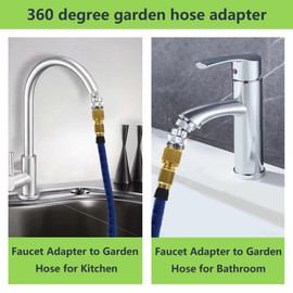 3/4 Inch GHT thread Garden Hose Adapter with Aerator, 360 Degree Swivel Faucet to Garden Hose Adapter,Sink Garden Hose Attachment Connection for Bathroom Kitchen