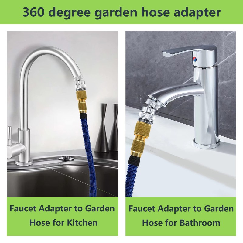 3/4 Inch GHT thread Garden Hose Adapter with Aerator, 360