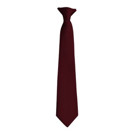 Moda Di Raza Boys Tie, Woven Fabric Microfiber With Clip, Kids Tie, Clipon Neckties For Boys, Wide 2.5 Inch, 11 Inch Long, Burgundy