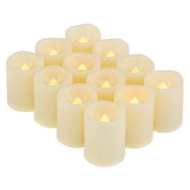 12 PCS Premium Flameless Candles, LED Flameless Votives, Battery-Operated Votives, Long Battery Life, 120+ Hours Battery Life, Batteries Included
