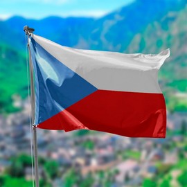 Czech Republic Flag, Flag 90 cm x 150 cm, Large Flag with Pole Loop and Laces for Fastening, Lightweight Flag, Flag for Sports, Football, Buildings (Czech Republic 1pc)