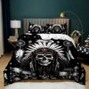 AILONEN Black Whith Gothic Skull Duvet Cover Set King Size,Dreamcatcher