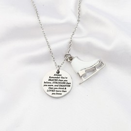 BNQL Ice Skate Necklace Figure Skating Necklace Gifts Ice Skating Gifts Figure Skater Gifts Ice Skating Necklace Skate Lover Gifts, Large, Zinc and Stainless Steel, alloy