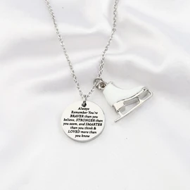 BNQL Ice Skate Necklace Figure Skating Necklace Gifts Ice Skating Gifts Figure Skater Gifts Ice Skating Necklace Skate Lover Gifts, Large, Zinc and Stainless Steel, alloy