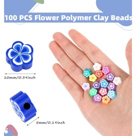 LYTIVAGEN Pack of 200 Pot Flower Beads for Threading Flowers Craft Beads Polymer Clay Beads Flower Bracelet Beads Colourful Fimo Jewellery Beads Soft Ceramic Flower Beads for DIY Bracelet Necklace
