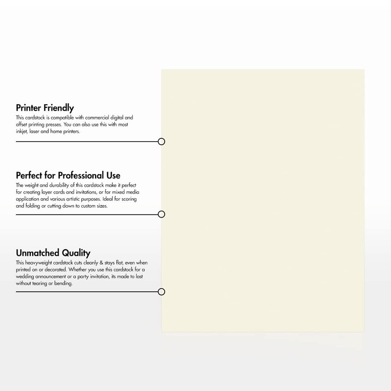 8 1/2 x 11 Cardstock - Natural (50 Qty.)
