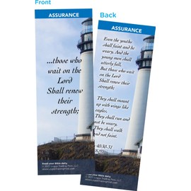 Christian Bookmark with Bible Verse, Pack of 25, Assurance Themed, Those Who Wait on the Lord Shall Renew Their Strength, Isaiah 40:30-31