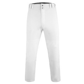 JABSKAN Adult Baseball Pants – Full-Length Men’s Athletic Fit, Reinforced Knees, Elastic Waistband with Belt Loops, 100% Polyester, Sizes S–XXL (White, Black, Gray)