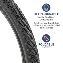 YUNSCM 2-PCS 24" Bike Tires 24x2.0/54-507 Compatible with All Terrain Bike 24x1.95 24 x 2.0 24x2.10 Bicycle Tires (Y-835)