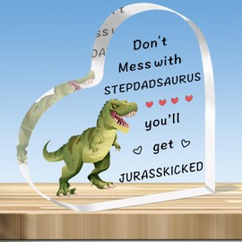 JMIMO Funny Step Dad Gifts Step Dad Acrylic Plaque From Stepdaughter Stepson Father's Day Gifts for Step Dad Humorous Best Step Dad Christmas Birthday Presents