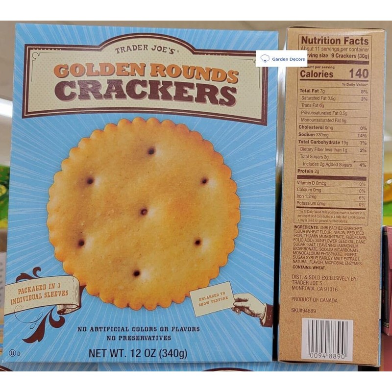 Trader Joe’s Golden Rounds Crackers Packed in 3 Individual Sleeves