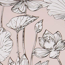 Transform Pink Illustrative Floral Peel and Stick Wallpaper