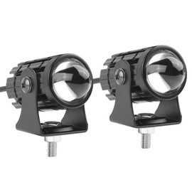 TOTMOX Mini Motorcycle Spotlight, Dual Color LED Headlight Yellow White Driving Lamp, Universal For Trucks SUV ATV Cars, White Amber Light