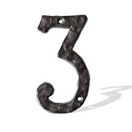 Cast Iron Metal House Numbers 5.5" Heavy Duty Embossed House Address Numbers 0 to 9 Indoor Outdoor DIY Projects Hanging Wall Sign Letters Decor