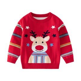 Ugly Christmas Sweater for Kids Crewneck Long Sleeve Xmas Pullover Knitwear Novelty Sweatshirt 2-5Y(Buckhead Star,4-5Y)