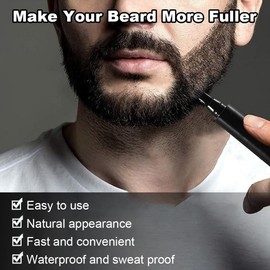 Beard Filler Pen, Beard Pen for Men, Beard Pen Black, Waterproof Beard Pencil, Waterproof Beard Pen for Men, Beard Pen Filling Set Filling Mustache (Black, Beard Pen Filling Set-C)