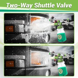 M MINGLE - Varita de lavado a presión con doble lanza para cañón de espuma, varita de lavado eléctrico de doble conector con 5 puntas de boquilla de lavado a presión, 5000 PSI