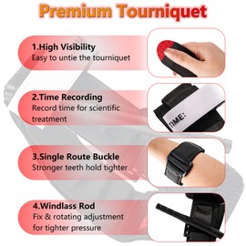 JORMIX Tactical Molle Tourniquet Pouch Kit with TQ Tourniquet,Trauma Medical Shear,Penlight,Pen,Molle Tourniquet Holder Holster Kit for Outdoor Hiking Camping Survival First Aid (Khaki)