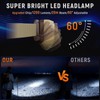 Upgraded Headlamp Rechargeable, Ultra Bright, 6 Modes with Motion Sensor