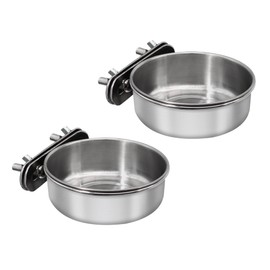 DVHEY Bird Feeding Dish Cups, Stainless Steel, 2 Pack, Small