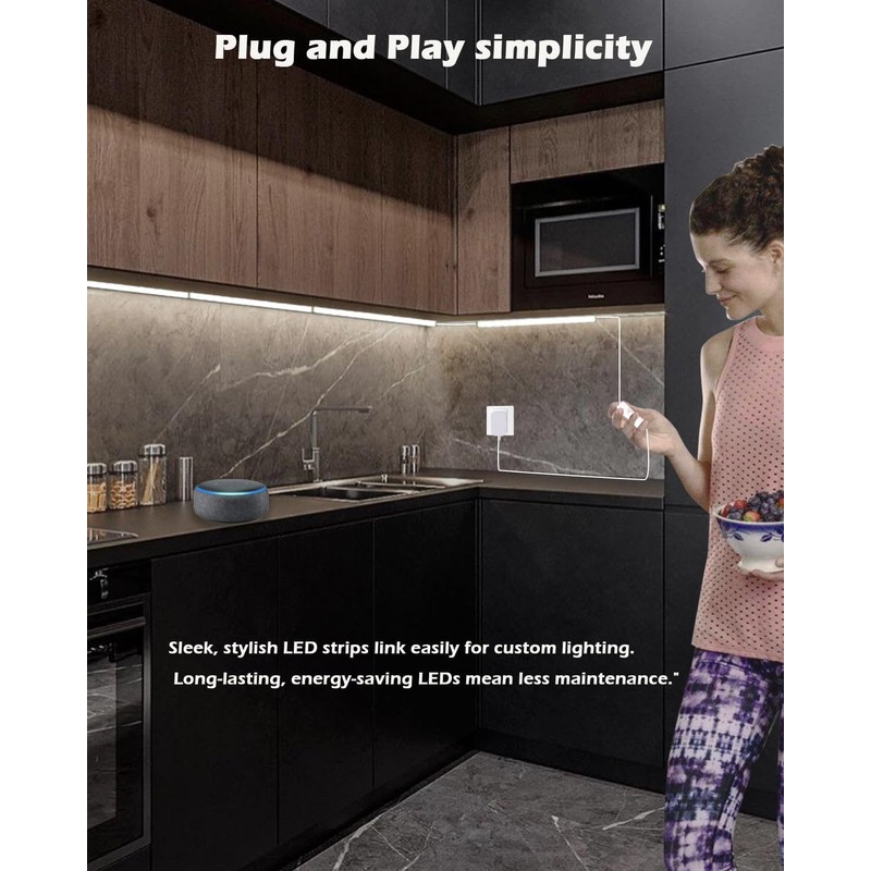 LED Under Cabinet Lighting 6pcs 30cm Seamlessly Linkable Strip Light