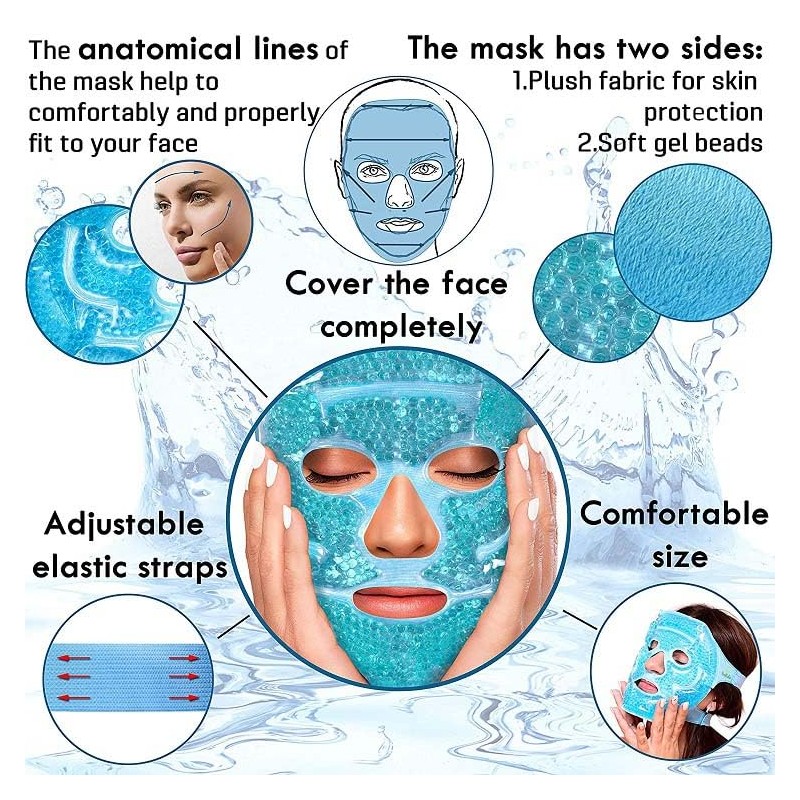 Cold Face Eye Mask Ice Pack Reduce Facial Puff, Dark