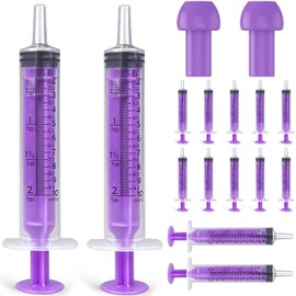 GUOSIYAO Feeding Syringe Plastic Syringes Set of 22 Disposable Syringes 10 ml Plastic Syringe with Sealing Cap Feeding Syringe Individually Packed for Kittens Puppies Small Pets Feeding Tool