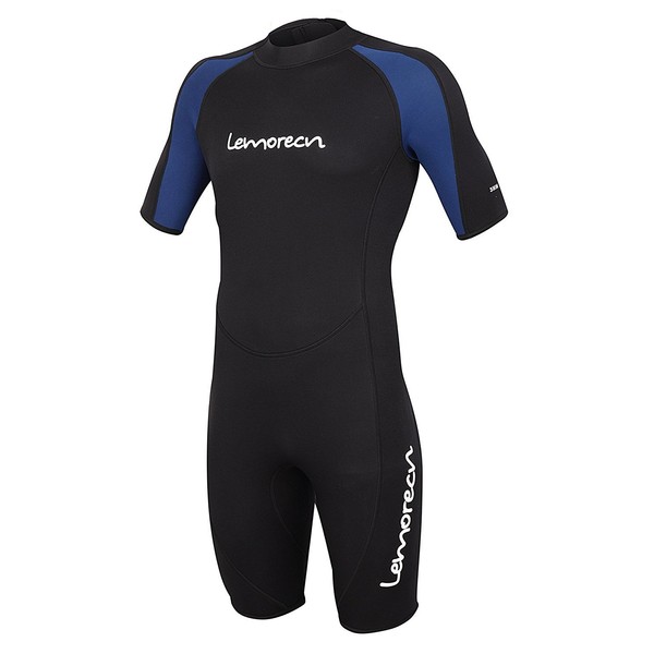 Lemorecn Wetsuits Mens Premium Neoprene Diving Suit 3mm Shorty Jumpsuit(3035,M)