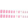 24PCS Medium False Nails with Glue Stickers,Coffin Full Cover Acrylic