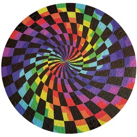 Jigsaw Puzzles 1000 Pieces for Adults and Kids -Hard Puzzle for Adults - Round Colorful Rainbow Unique Puzzles for Adults - Difficult Near Impossible Puzzles Trippy Psychedelic by Spyglass Puzzles