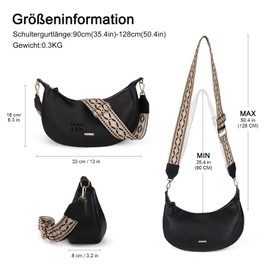 Gladdon Eco-friendly Faux Leather Shoulder Bag Medium Bag Adjustable Shoulder Strap Braided Pattern Single Shoulder Bag Handbag Fashion Commuter Bag, black