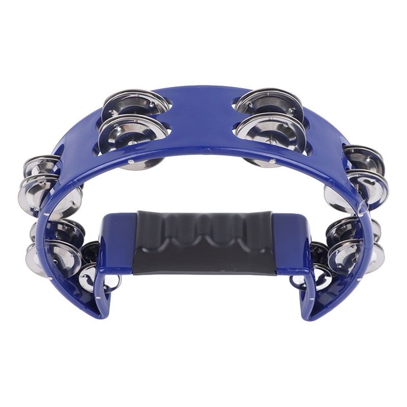 Musical Tambourine Plastic Stainless Steel Clear Crisp Sound Lightweight Percussion