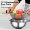 304 Metal Stainless Steel Colander Strainer Mixing Bowl With Microporous