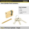 Sterling ESB3011V 5 Pin Single Euro Cylinder, Brass, 30mm