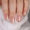 WAFOLOZE Short Square Press On Nails - Chrome Short Fake