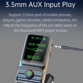 Roarrter QC3.0 Fast Charge Car Bluetooth MP3 Player FM Transmitter HD Colorful Screen Display Car Supplies