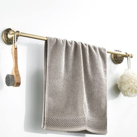 WINCASE Antique Brass Bathroom Accessories, Retro Adjustable Bathroom Hardware, Brass Bath Towel Bar Set 24 Inch 4 Piece Tolilet Paper Holder Towel Ring Robe Hook Wall Mounted Vintage