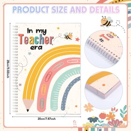Funrous Undated Teacher Planner 12 Months Weekly and Monthly 2025-2026 Rainbow Lesson Planner Book with Stickers Student Info Productivity Notepad for Teacher Office School(Classic)