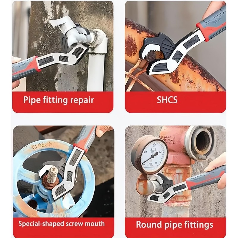 Self Adjusting Pipe Wrench,6" 8" 10" 12" Pipe Vise Micro