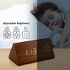OCT17 Wooden Alarm Clock, Smart LED Digital Clock for Bedroom/desks,