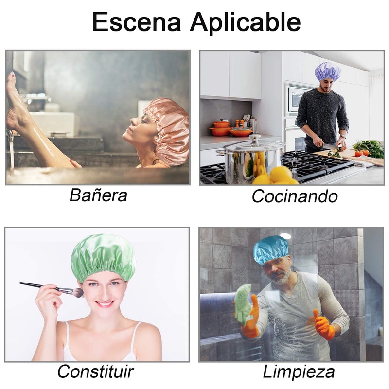 Shoonlo Gorros de Baño 3 Paquetes, Gorra de Baño EVA