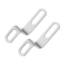 OTOTEC 2pcs Motorcycle Exhaust Pipe Connector Motorcycle Exhaust Pipe Stainless Steel Bracket Z-shaped Connector Silencer Mounting Clamp Silver