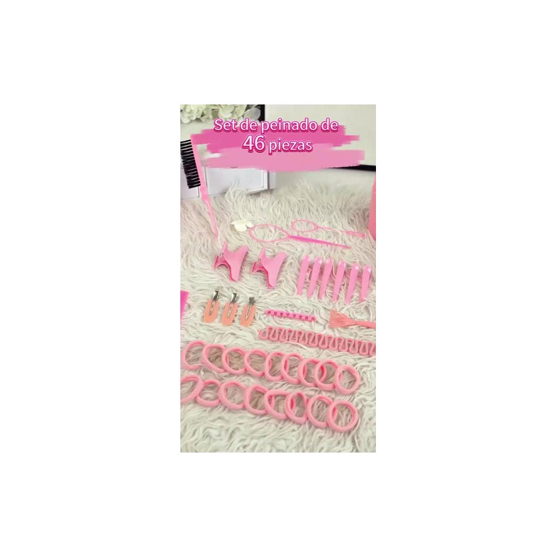 Kit 46pz Peine De Masaje De Cepillo Adecuado Cabello Rizad